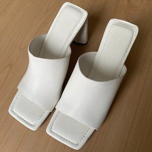 Women’s white mule square toe